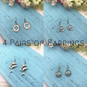 4 Pairs of Silver Earrings